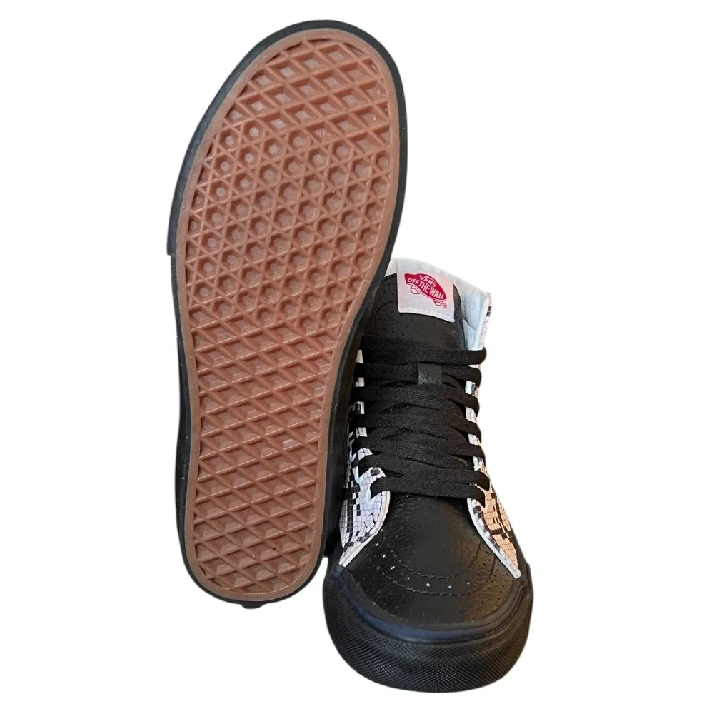 Vans Sk8 Hi High Top Snake Print Blue Black Leather Sneakers Mens 6.5 Womens 8‎